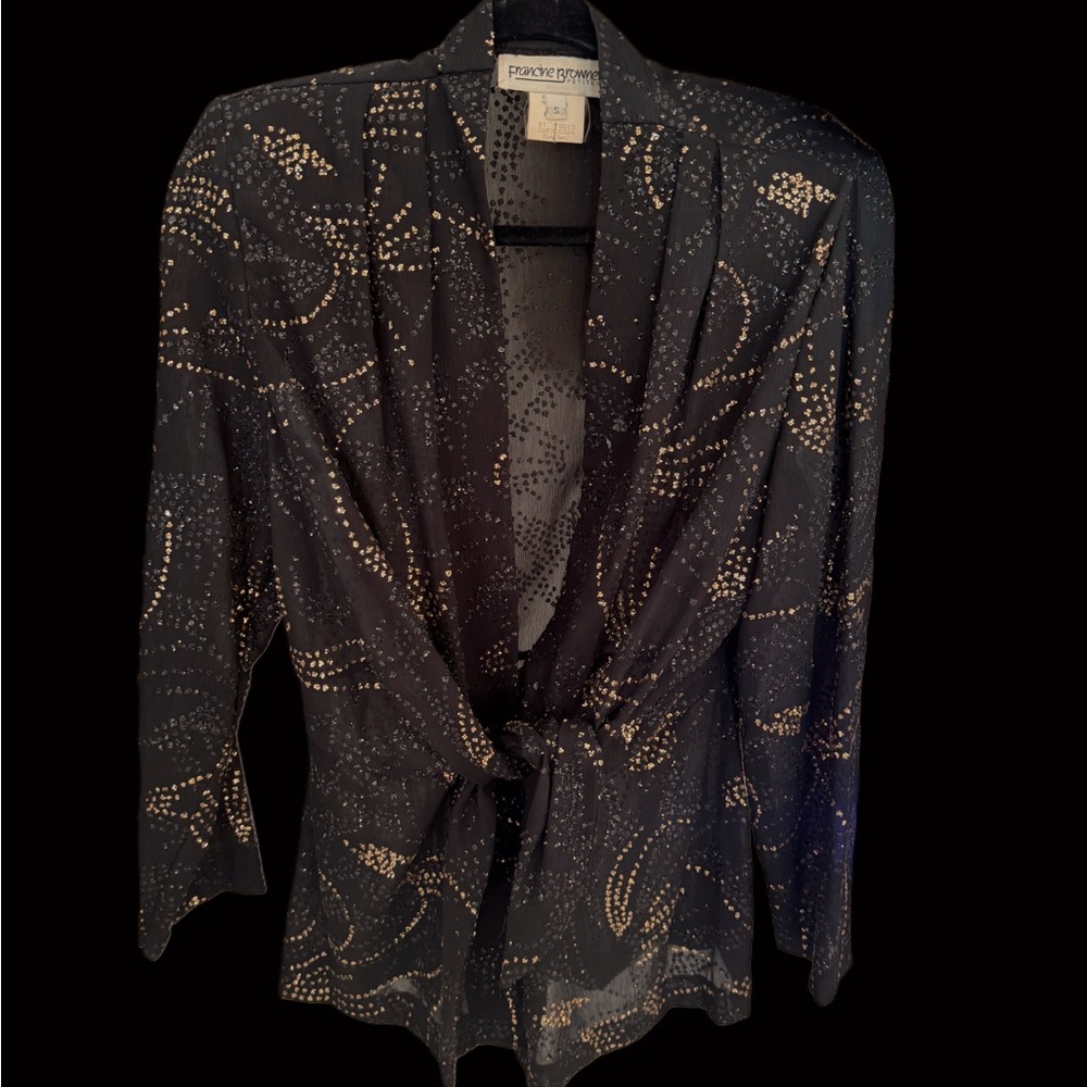 Vintage Black and Gold Women's Jacket Francine Browne